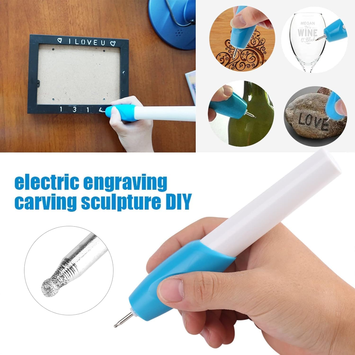 Electric Engraving Pen Tool | Engraving Machine for Metal | Glass | Wood | Plastic & Jewellery | DIY Etching Pen for Name Writing | Carving | Craft & Personalization | DIY Craft Tool