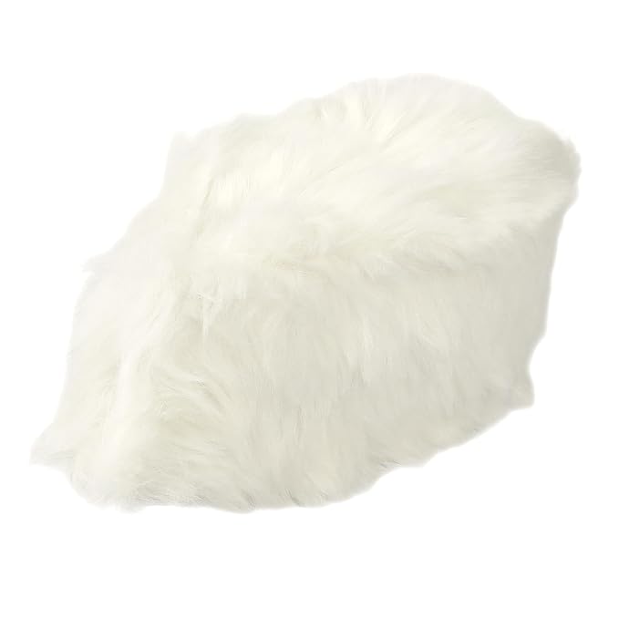 Traditional White Fur Wedding Topi for Men 24 inch