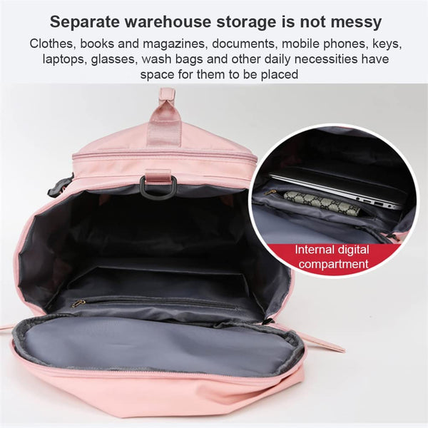 Gym Bag Sports Travel Duffel Bags with Shoe Compartment & Dry Wet Separated Storage Pocket, Waterproof Fitness Workout Tote Yoga Handbag for Men and Women (Pink)