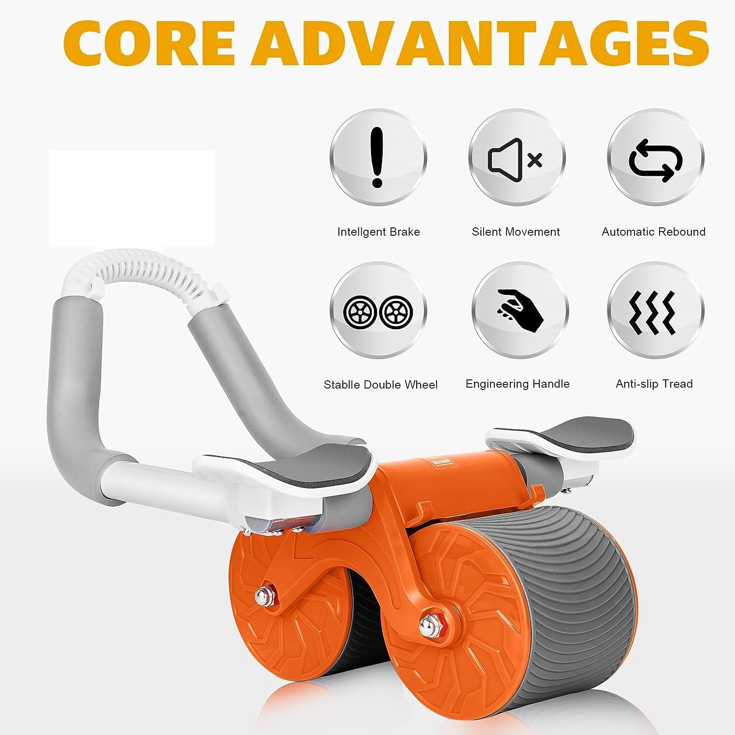New Ab roller Wheel, Automatic Rebound 2 In 1 For Abs Workout, Abdominal FitnessWheel for men women, Dynamic Core Trainer Plank Exercise Wheels with timer For Home Gym Fitness