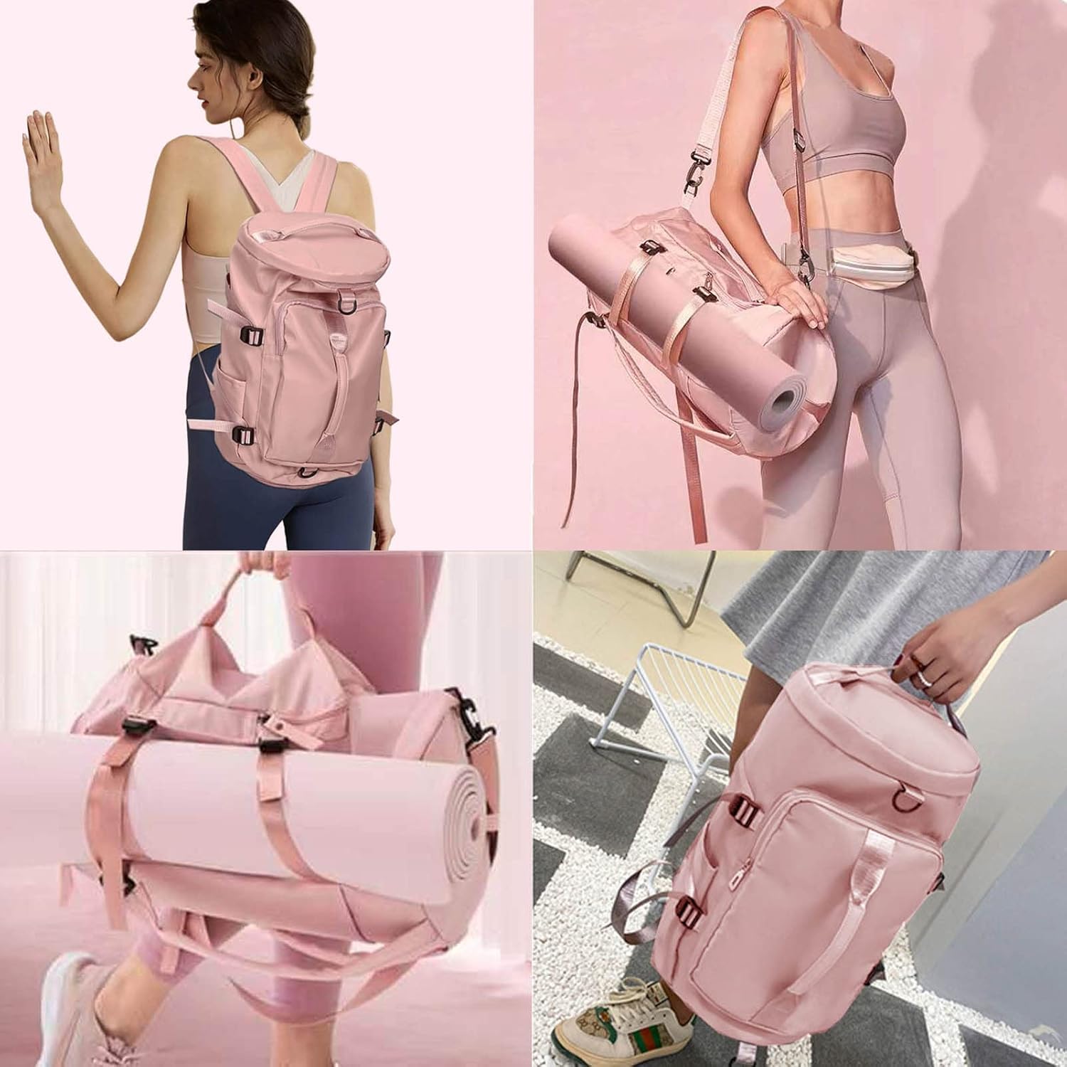 Large Capacity waterproof Gym Bag convertible Backpack with Separate Shoe Compartment, laptop pocket, and Multiple Pockets, for Gym, yoga, Swimming,and Personal Travel